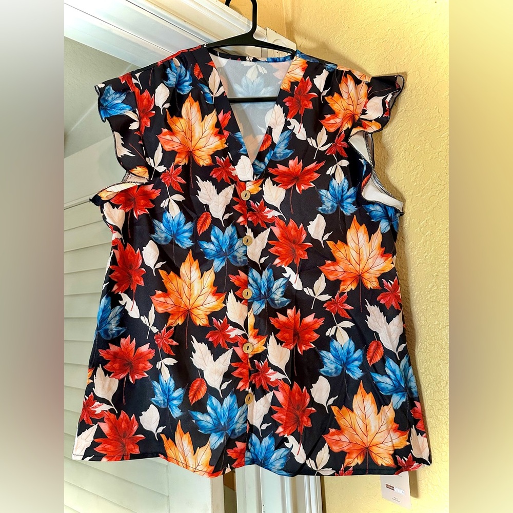 Fall Sleeveless V-Neck Top - NWT